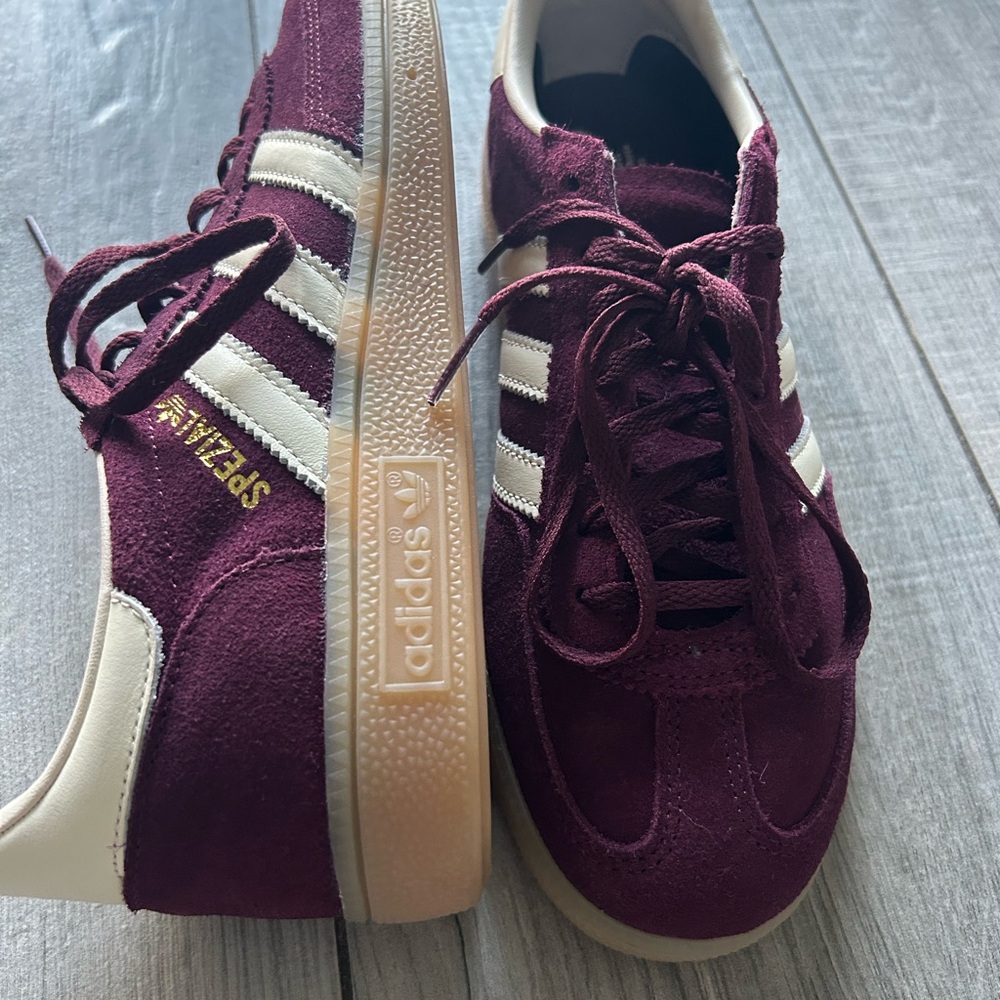 Adidas Maroon Sneakers with Light Beige Accents